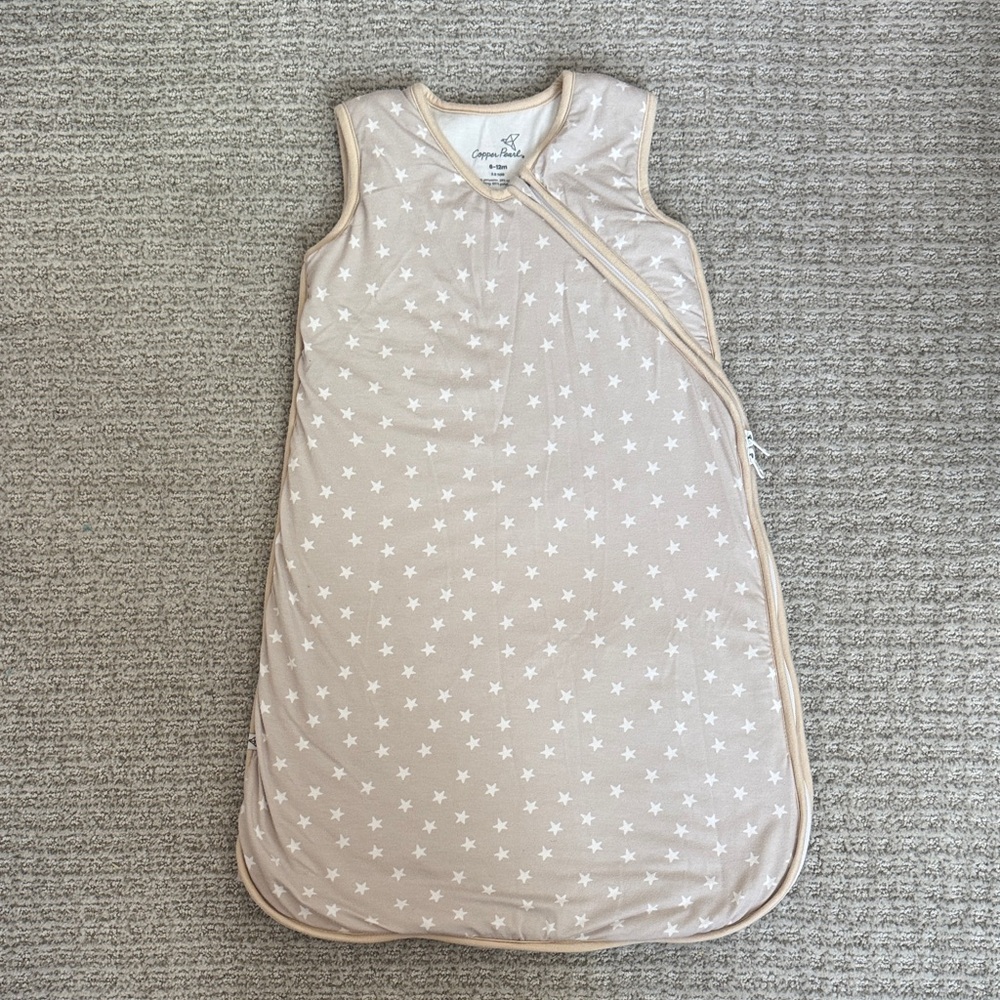 Cozy Beige Star Baby Sleep Sack Copper Pearl